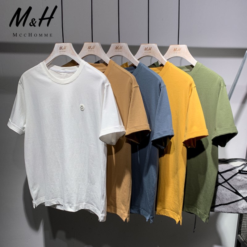 MCC HOMME全棉寬松百搭款短袖T恤男夏季笑臉圖標純色淨版多色體恤在類目 男裝, T恤中 - 來自Buy2taobao.com提供專業的淘寶代購服務