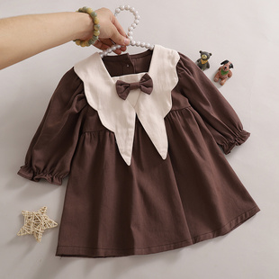 韩系女童宝宝秋装小裙子一岁婴幼儿洋气小套装秋季周岁外出连衣裙