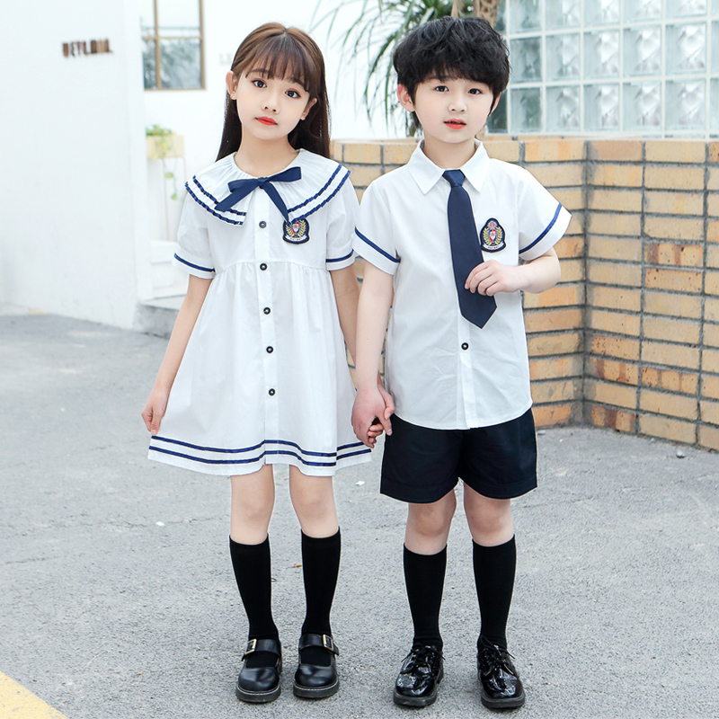 幼儿园2021夏季小学生校服时尚运动套装英伦风学院班服六一表演服