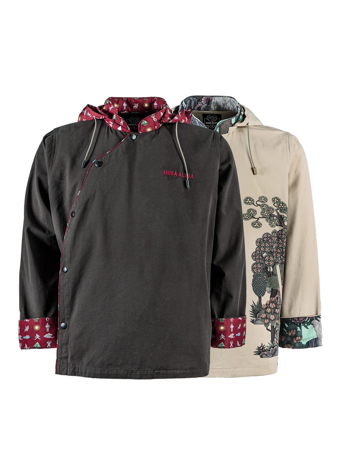 圣山服饰 林卡系列藏式外套原创户外连帽印花宽松休闲男女同款