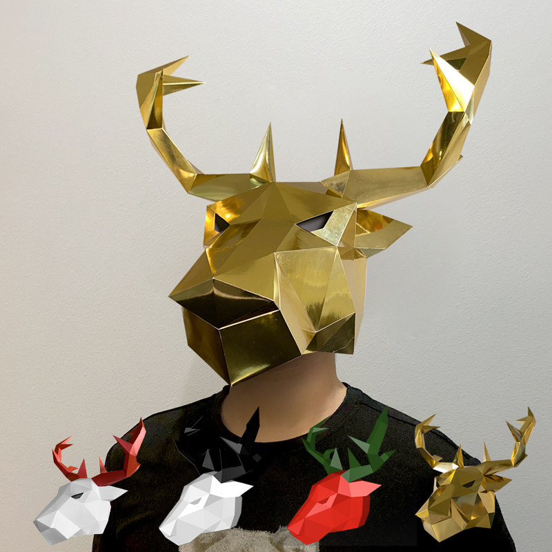 圣诞节鹿头创意手工折纸diy面具