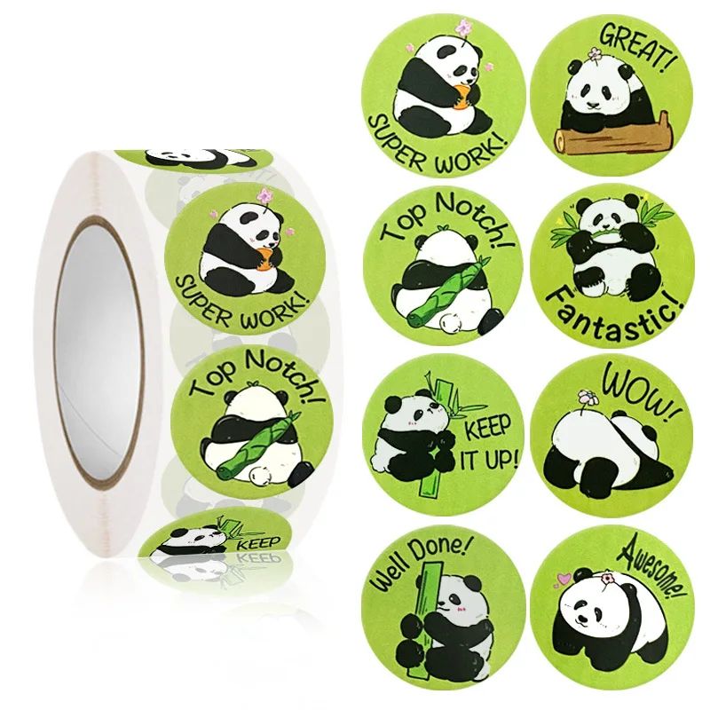 500 Pcs 2.5cm Cute Animal Panda Stickers Roll for kid reward