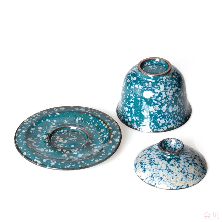 粗陶蓝天目釉静雅大号码盖碗官窑茶具敬茶杯三才杯茶备陶瓷茶碗在类目 餐饮具, 茶具, 盖碗中 - 来自Buy2taobao.com提供专业的淘宝代购服务