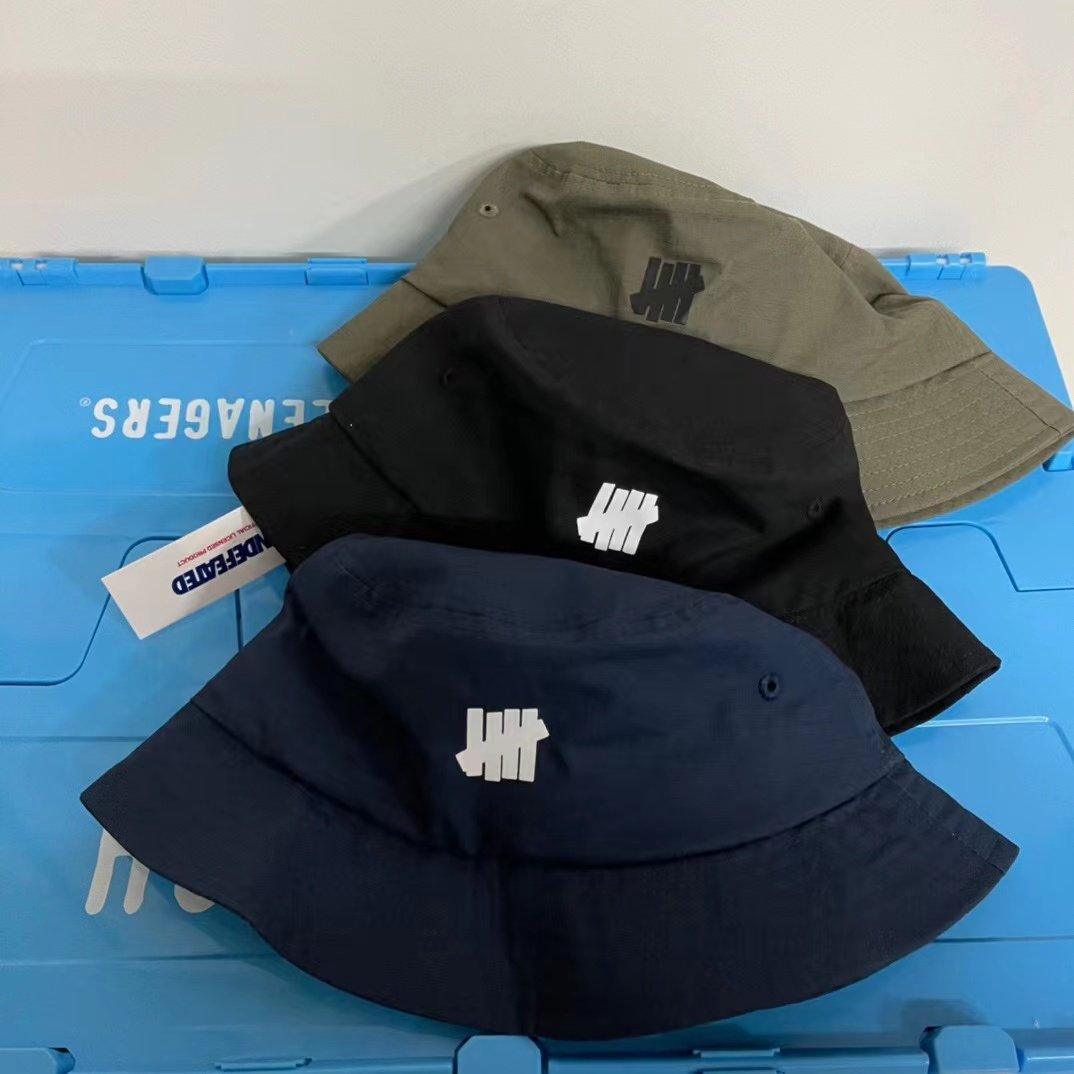 undefeated日系五道杠帽子女百搭大码遮阳帽潮大头围渔夫帽男夏季