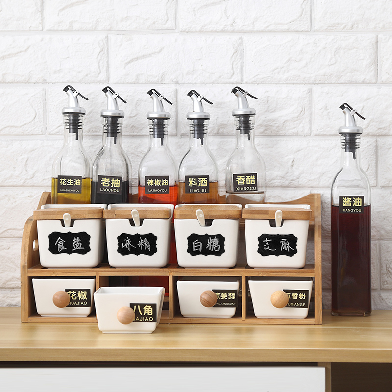 household kitchen ceramics Seasoning Box Glass Soy sauce Northern Europe Cruet suit Salt jar Storage Shelfin the Kitchen/Cooking utensils , Kitchen Gadgets/Kitchen storage , Storage jars/Kitchen storage containers , Seasoning bottles category - from Buy2taobao.com to provide professional Taobao agent buy service