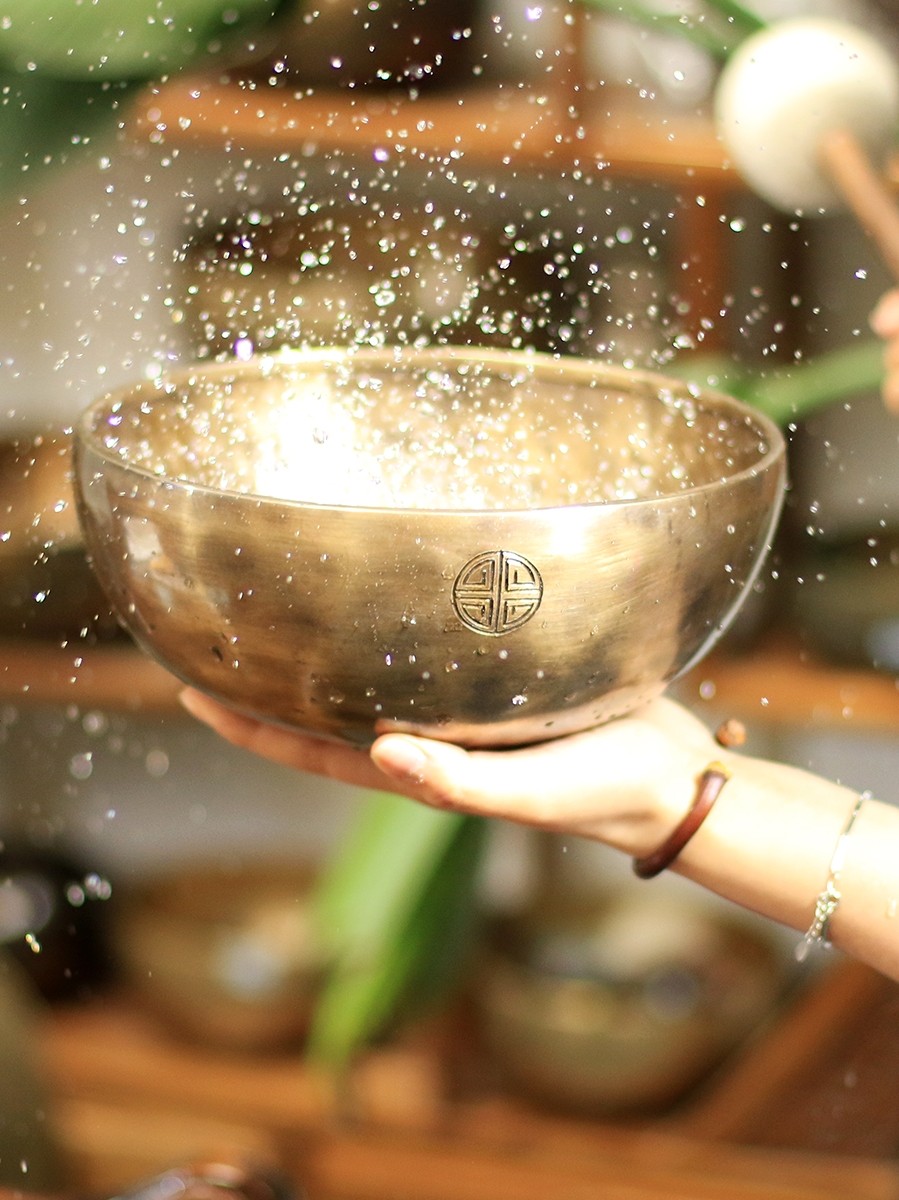 梵音钵盂手工铜罄法器佛音碗静心桑塔钵尼泊尔颂钵音疗瑜伽冥想钵
