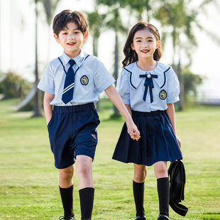 幼儿园园服夏装校服套装小学生夏季班服英伦学院风六一毕业照服装