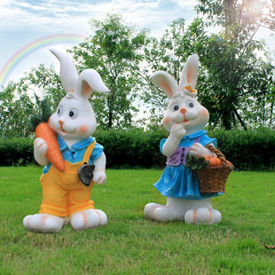 户外卡通兔子雕塑别墅花园庭院装饰园林景观农场草坪仿真动物摆件