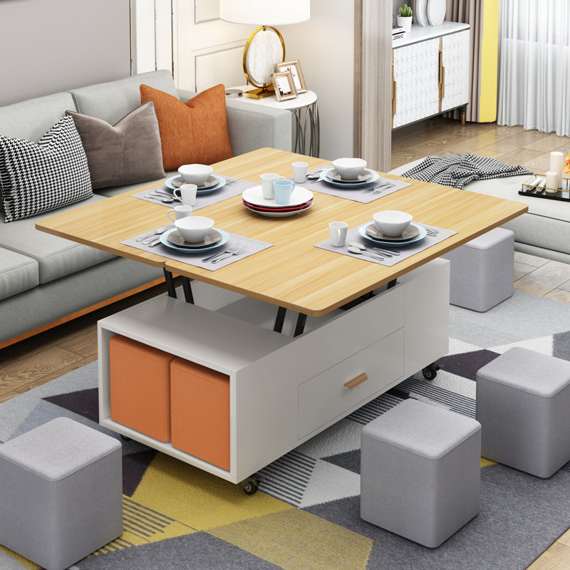 升降茶几变餐桌两用多功能客厅家用折叠小户型一体式伸缩创意饭桌
