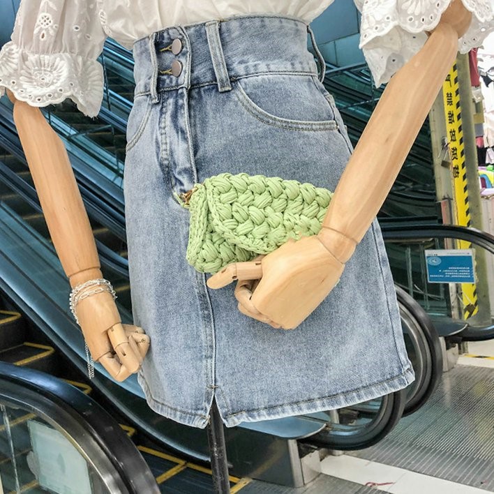 2020春夏韩版高腰修身显瘦包臀a字蓝色开叉半身小短裙子女潮|ruв категории Женская одежда, юбка - от Buy2taobao.com для оказания профессиональной услуги покупки агента Taobao