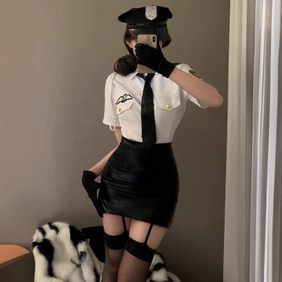 性感女警cos制服包臀皮裙空姐角色扮演晴趣内衣夜场主播擦边套装