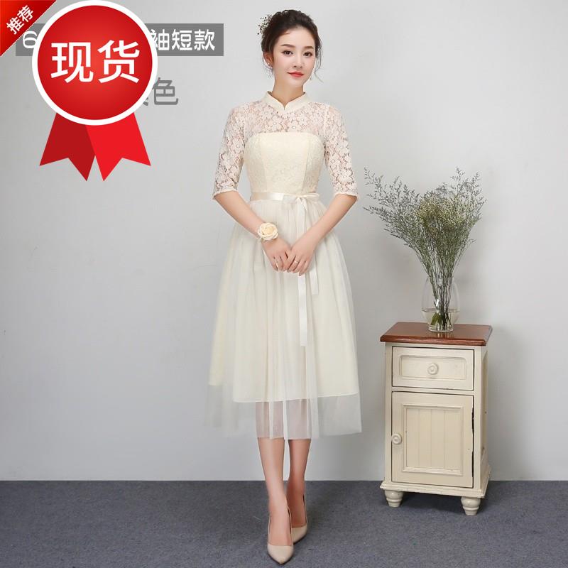 伴娘服长款2019新款灰色。礼服裙结婚宴会服小个子秋季纱F裙简约|ruв категории Женская одежда, Cвадебные платья, платье/вечернее платье - от Buy2taobao.com для оказания профессиональной услуги покупки агента Taobao