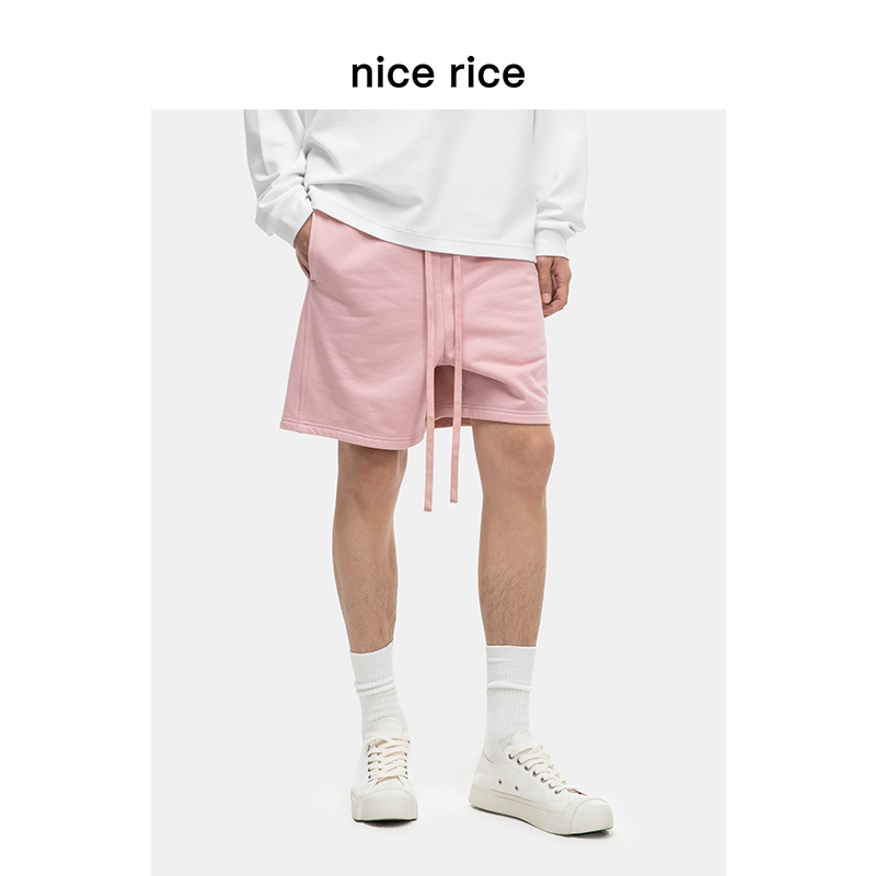 nice rice好饭 结构分割宽松380G全棉针织短裤[商场同款]NFC12043