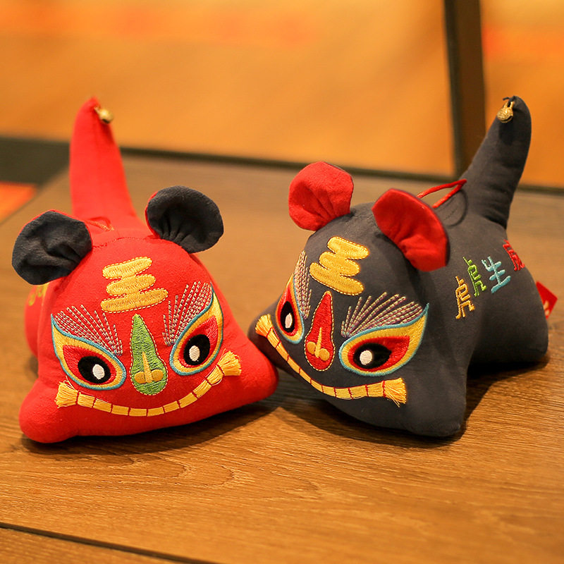 特价中国风娃娃_中国风布艺虎头造型公仔虎年吉祥物布偶生肖娃娃老虎