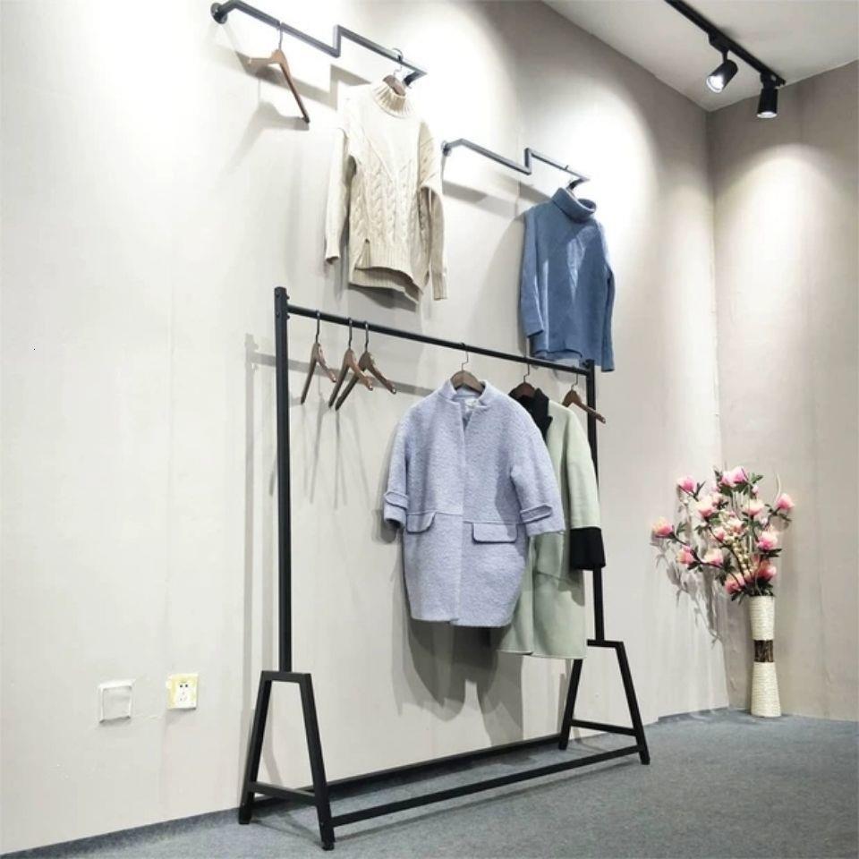 网红新简易架服店架用衣衣帽杆岛挂衣装展示家晾架架室内落地晒衣