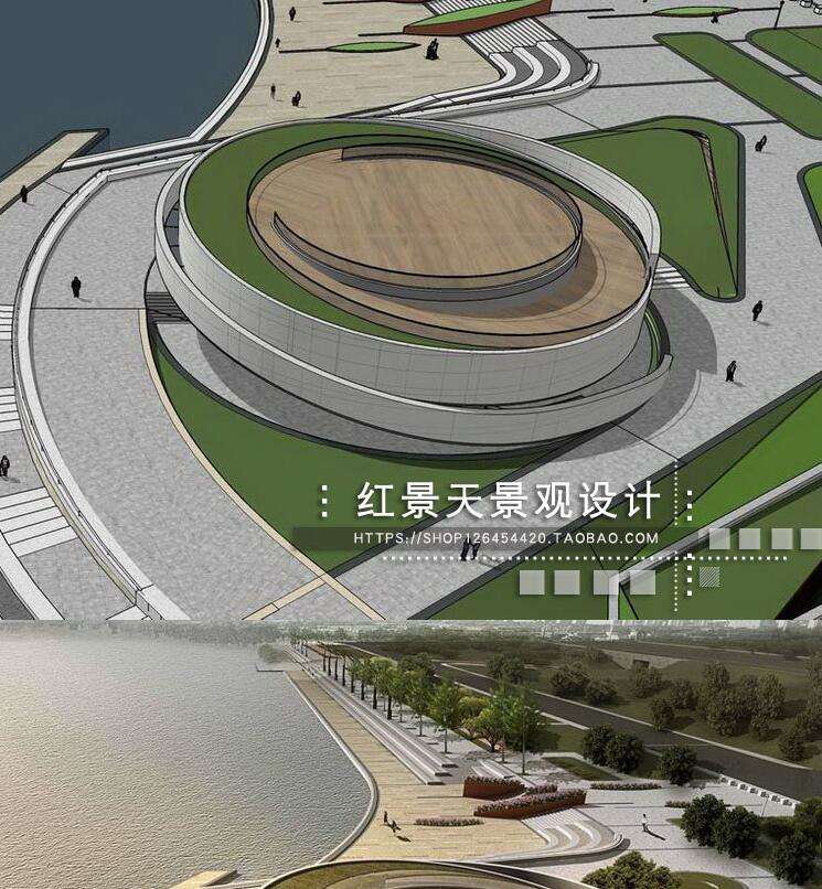 特价城市su模型_草图大师su异形圆形城市文化公园广场艺术馆展厅展览