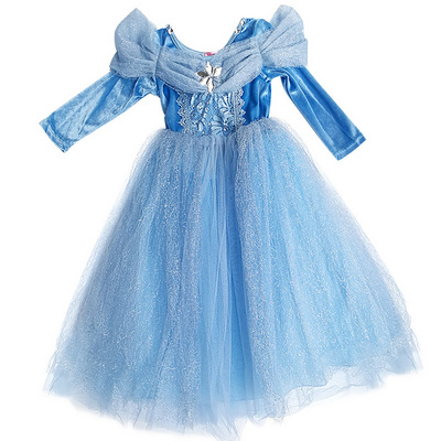 儿童冰雪公主裙奇缘爱莎女童灰姑娘艾莎裙子长袖秋冬衣服连衣裙2