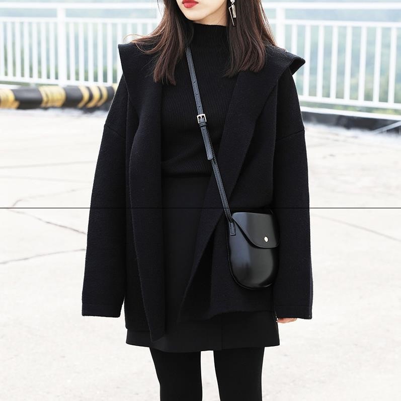 连帽针织开衫韩版女2020年秋冬季新款外套百搭宽松慵懒风毛衣外穿