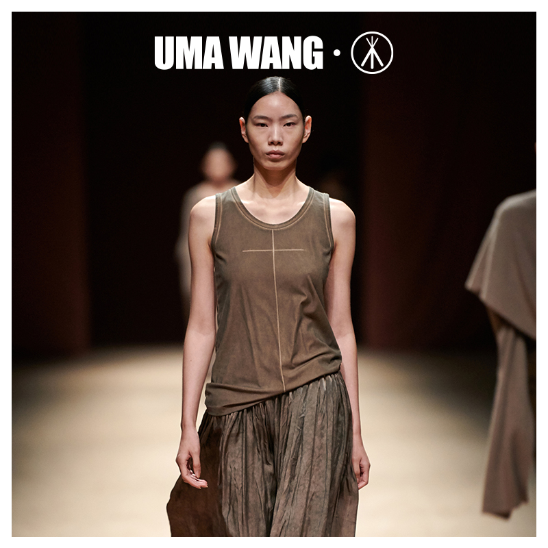 umawang三枪时装周同款裙子女秋季新品高支莫代尔直筒半身裙