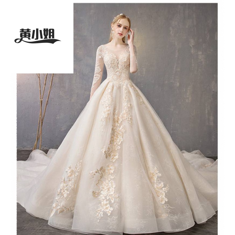French wedding dresses 2020 new pattern bride princess Dream Tailing Sen family Simplicity Long sleeve full dressin the Women's clothing/Boutique , Wedding/Cheongsam/Formal dress , Wedding  category - from Buy2taobao.com to provide professional Taobao agent buy service
