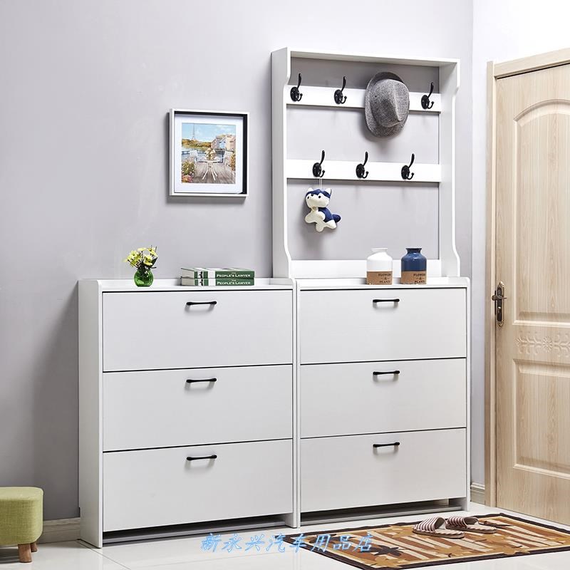 超薄翻斗鞋柜简约现代门厅柜鞋架17cm窄带挂衣架门口小省空间家用在类目 住宅家具, 柜类, 鞋柜中 - 来自Buy2taobao.com提供专业的淘宝代购服务