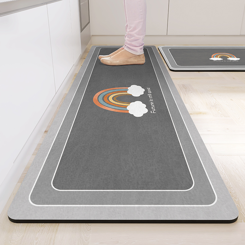 软硅藻泥厨房专用地垫子可擦免洗吸水防油脚垫家用地毯速干防滑