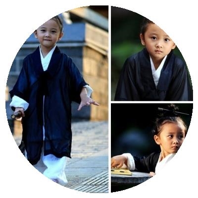 古装女汉服小孩子女童超仙小尼姑道袍儿童古装道士表演服男童
