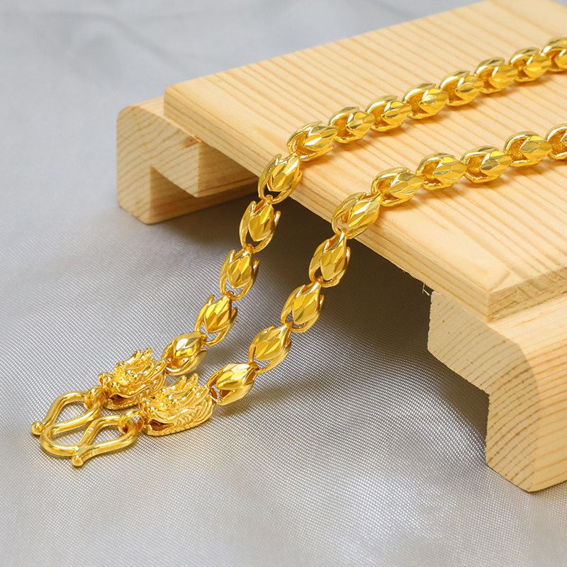 一折金项链男黄金999男款