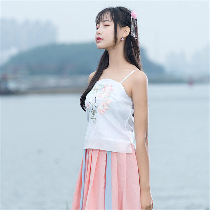 夏季新款女装古风仙鹤绣花背心吊带日常汉服内搭刺绣打底抹胸优惠券