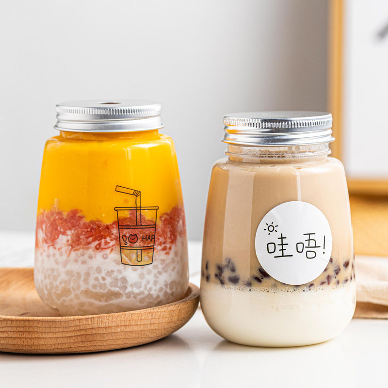 杨枝甘露瓶子网红奶茶瓶饮料瓶一次性西米露饮品pet塑料包装空瓶