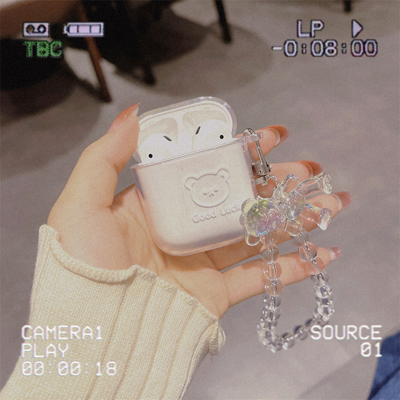 简约小熊耳机套Airpods pro苹果蓝牙耳机套2代3代保护壳创意壳女