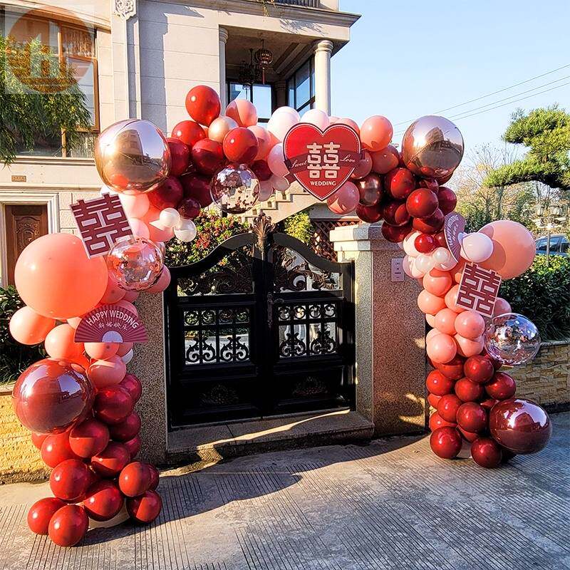 喜事用品大全结婚装饰院子农村别墅进门口迎亲气球拱门布置新郎家