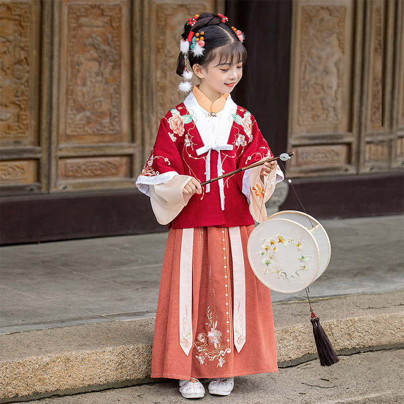 女童汉服春秋高端古装中国风明制儿童唐装小女孩超仙古风套装原创