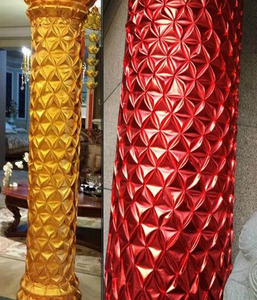 金布包柱子包树舞台装饰烫金布褶皱布包墙红绿紫蓝金银布料庆典用