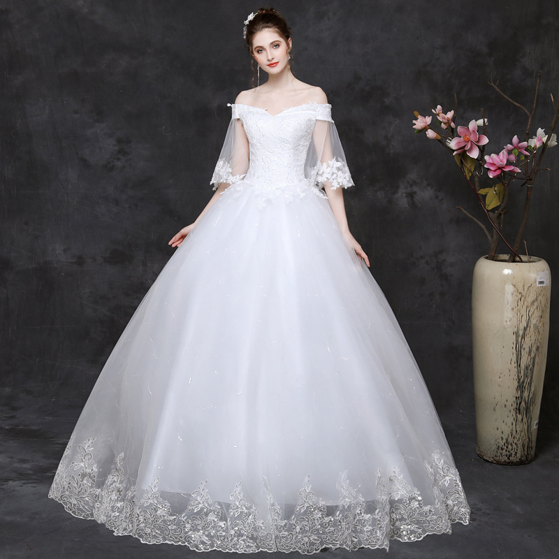 Wedding dress bride Korean Off Shoulder pregnant woman Large Simplicity Studio Spring and summer bride marryin the Women's clothing/Boutique , Wedding/Cheongsam/Formal dress , Wedding category - from Buy2taobao.com to provide professional Taobao agent buy service