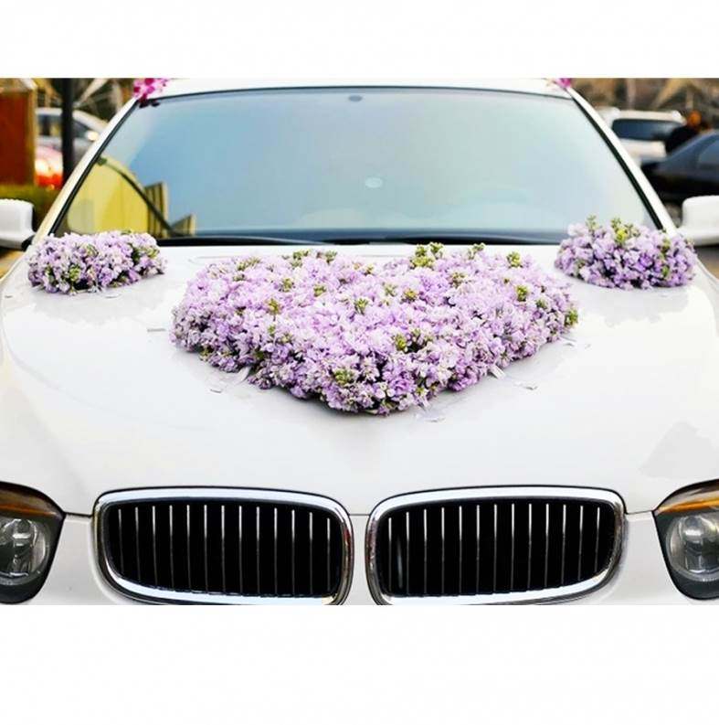 婚车吸盘带花泥婚车花盘心形桃心花车喜庆车头加厚婚庆装饰带吸盘