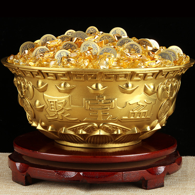 黄铜聚宝盆摆件家居摆件