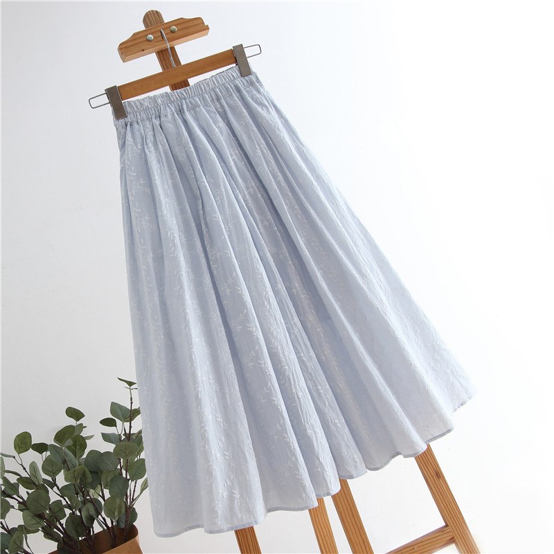 春夏棉麻印花半身裙女中长款2019新款文艺宽松碎花松紧百褶长裙子|ruв категории Женская одежда, юбка - от Buy2taobao.com для оказания профессиональной услуги покупки агента Taobao