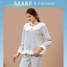 精灵物语珊瑚绒睡衣女可爱甜美毛绒法兰绒家居服可外穿两件套装