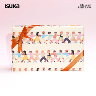 ISUKA/一树家 友情接龙手绘卡通礼物包装纸儿童生日伴手礼品盒包