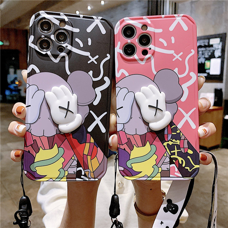 立体潮牌创意kaws适用11pro/max苹果12手机壳iphonex/xs/xr全包8plus