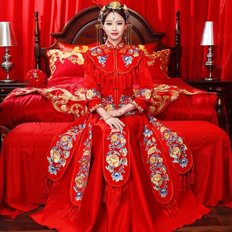 Long cheongsam Hijab Brocade Wedding dress leisure time marry Toast clothing bride Female models Groom Chinese style full dressin the Women's clothing/Boutique , Wedding/Cheongsam/Formal dress , Cheongsam category - from Buy2taobao.com to provide professional Taobao agent buy service