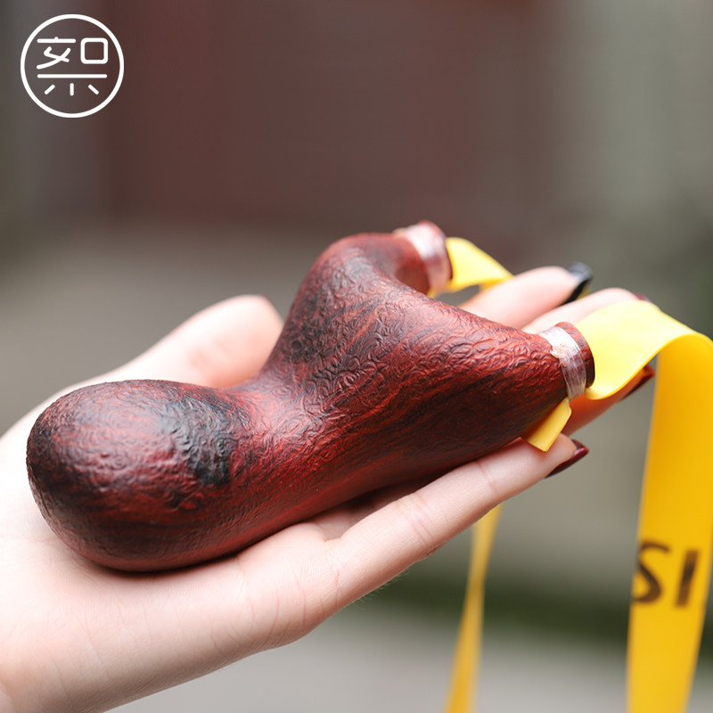 絮旧印度小叶紫檀木弹弓胖虎高档木质红木实木成人野战手工制作