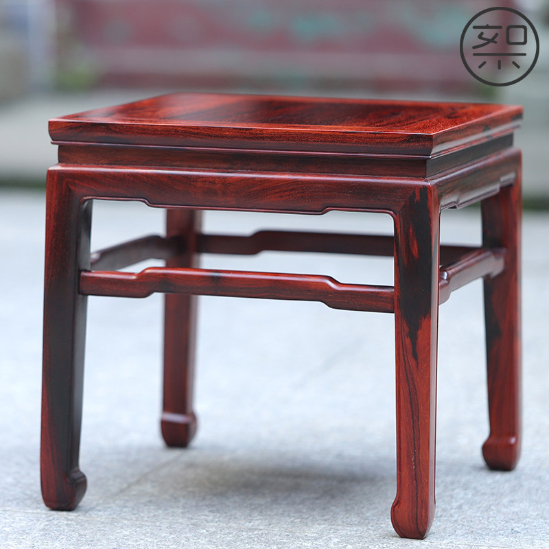 絮旧印度小叶紫檀木凳子方登小矮凳仿古复古中国风中式明清古典