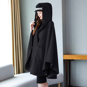 商场同款朵以佳人2020年秋冬装新款女装宽松显瘦中长款小个子斗篷