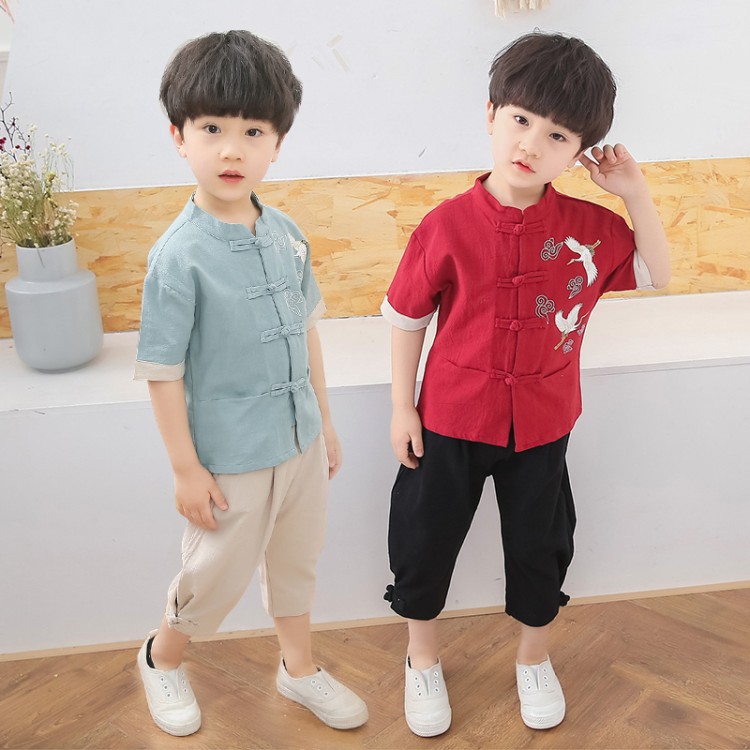 儿童唐装男童套装夏中大童棉麻汉服中国风童装国学服民国风唐装在类目 童装/婴儿装/亲子装, 儿童旗袍/唐装/民族服装, 旗袍中 - 来自Buy2taobao.com提供专业的淘宝代购服务