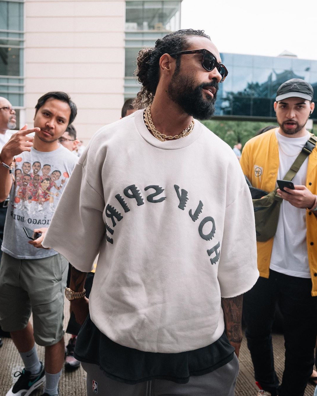 正确版kanyewest  lisa 音乐节侃爷同款说唱团体复古做旧短袖t恤