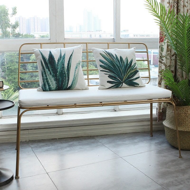 新新北欧现代铁艺沙发椅 简约咖啡厅酒吧双人卡座 居家时尚沙发定