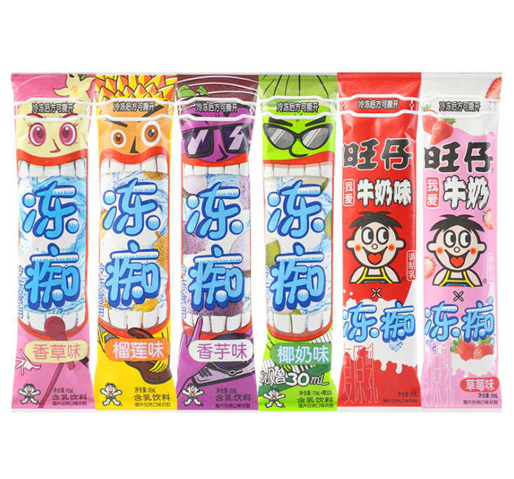 正期旺旺冻痴旺仔冻痴雪糕牛奶混合吸吸果冻碎冰冰85ml冰淇淋雪糕