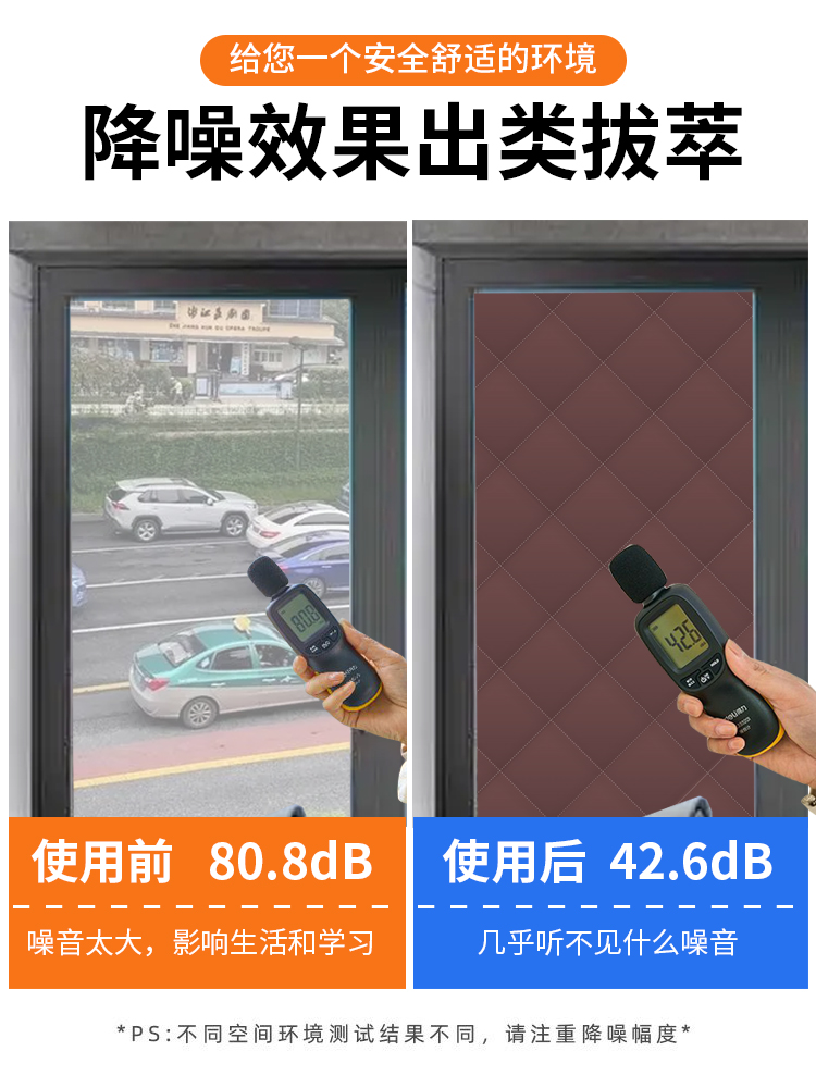 窗户隔音窗帘临街玻璃消音吸音棉超强隔音降噪神器卧室家用窗户贴